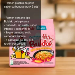 Ramen picante de pollo sabor carbonara - Pack de 5 unidades