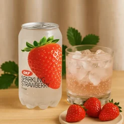 Refresco gaseoso OKF sabor fresa - 350 ml