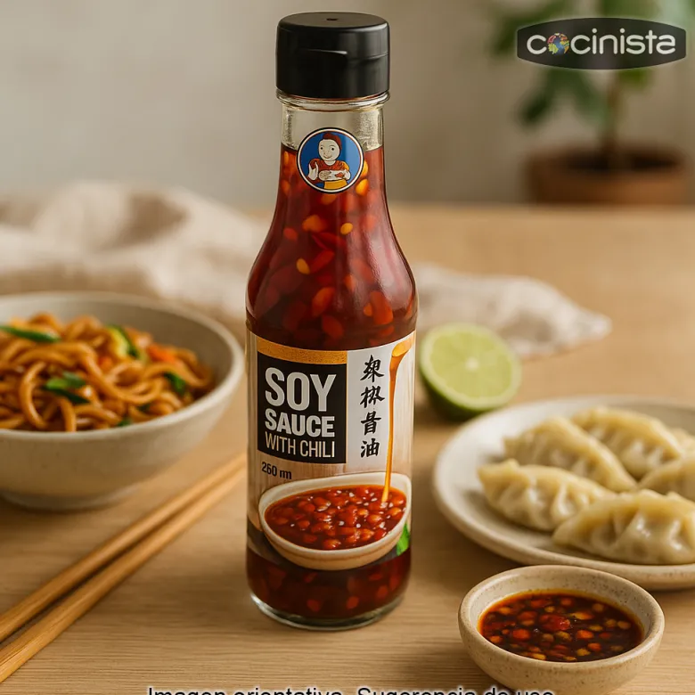 Salsa de soja con trozos de chile - 250ml