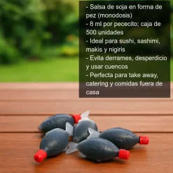Salsa de soja en forma de pez - 500 uds x 8 ml