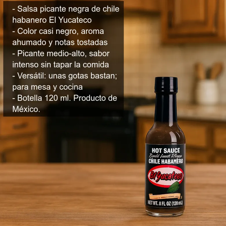 Salsa picante negra de chile habanero - 120ml
