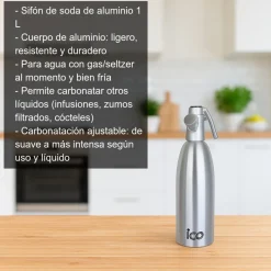 Sifón de soda aluminio - 1 L