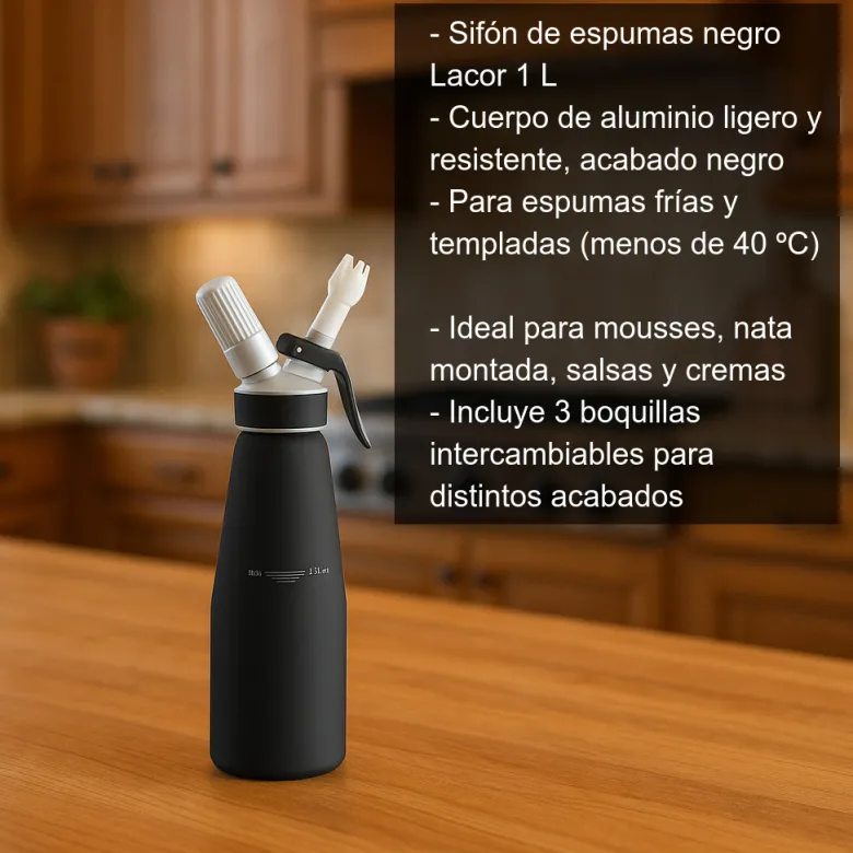 Sifón espumas negro - 1 L
