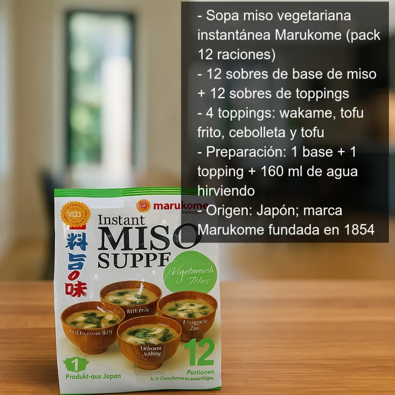Sopa miso vegetariana - 12 raciones
