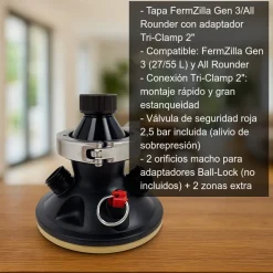 Tapa de FermZilla con adaptador Tri-Clamp de 2