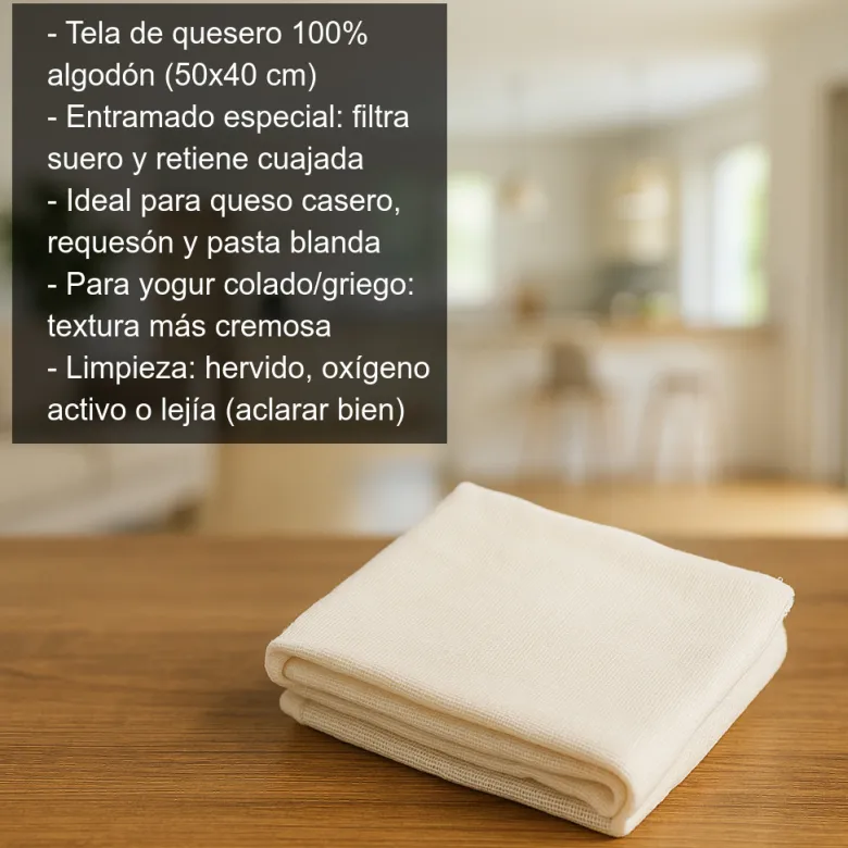 Tela de quesero 100% algodón - 50x40 cm