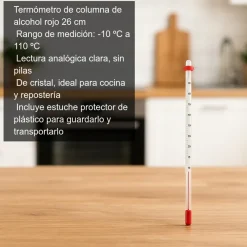 Termómetro de columna de alcohol - -10ºC a 110ºC