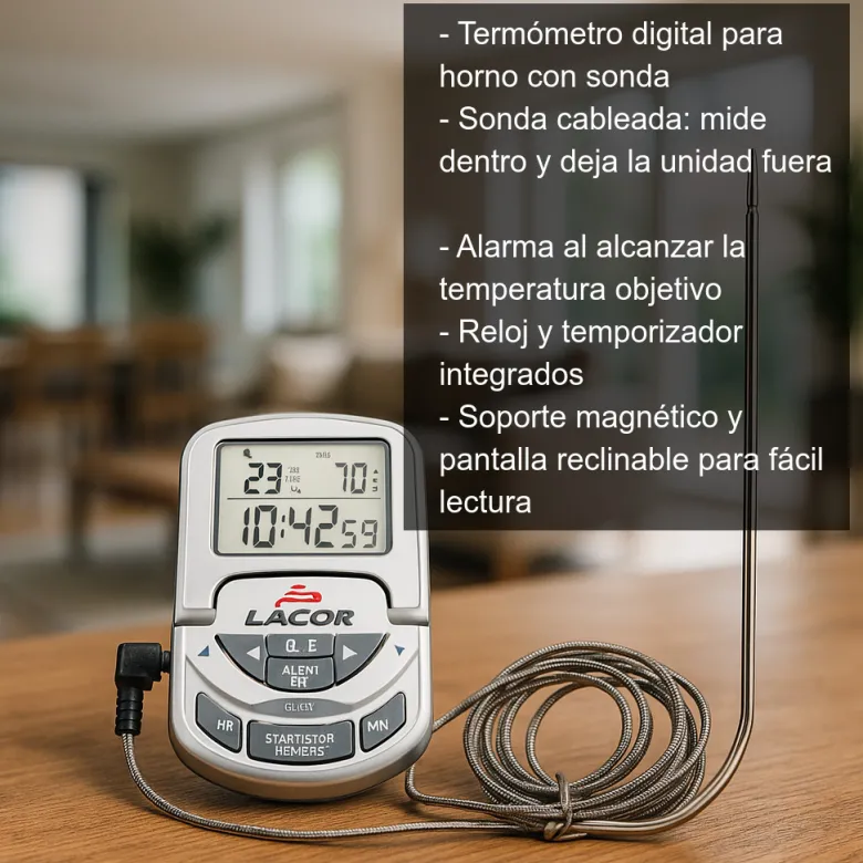 Termómetro digital para horno con sonda