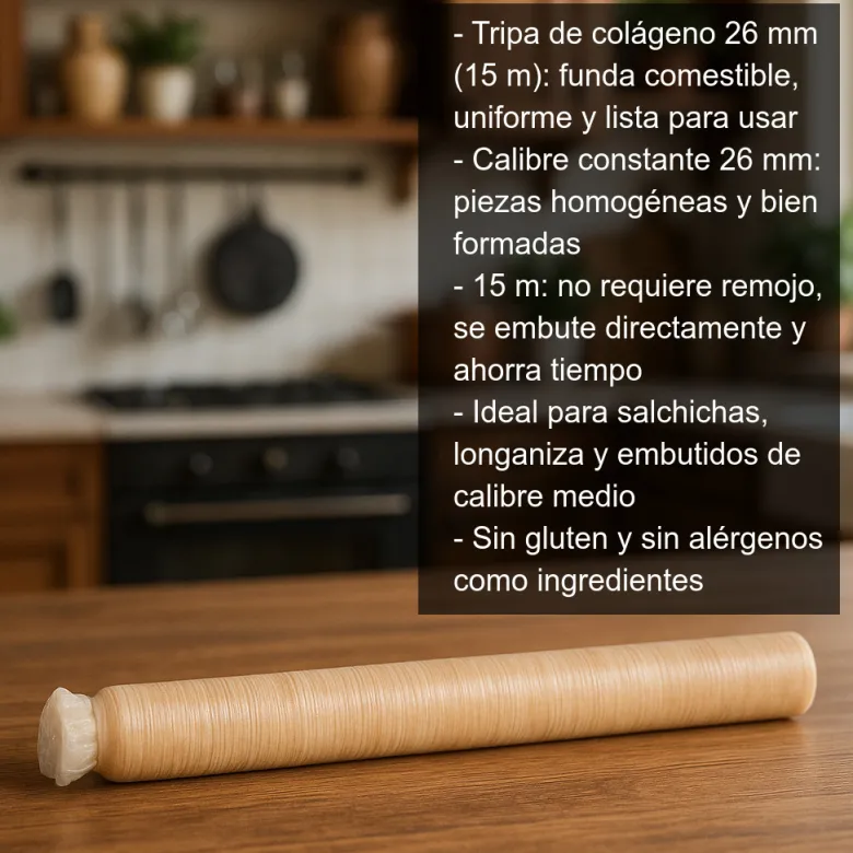 Tripa de colágeno 26 mm - 15m