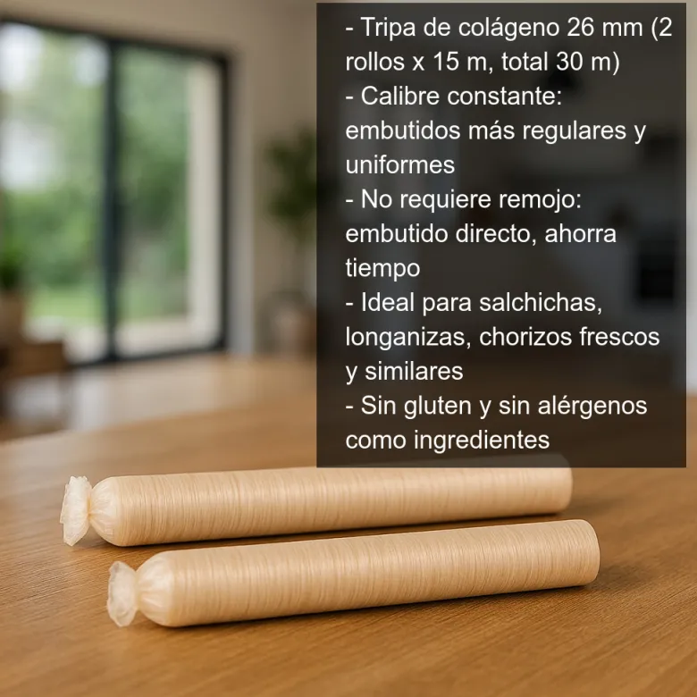 Tripa de colágeno 26 mm - 15m - 2 unidades