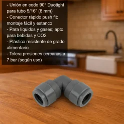 Unión en codo para tubo de 5/16