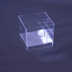 Vasito cubo plástico transparente - 15 uds