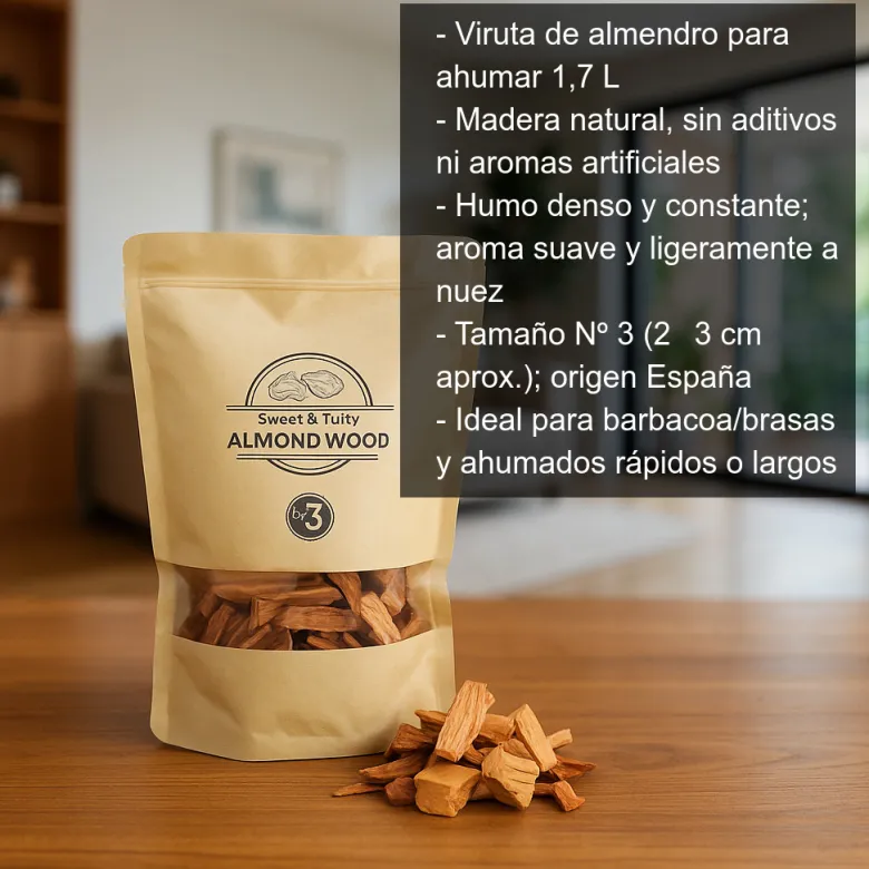 Viruta de madera de almendro para ahumar - 1,7L