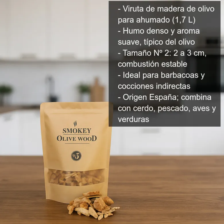 Viruta de madera de olivo para ahumar - 1,7L