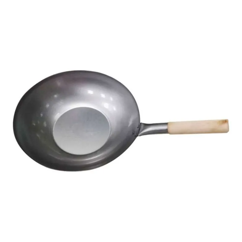 Wok de acero al carbono de base plana - 35cm